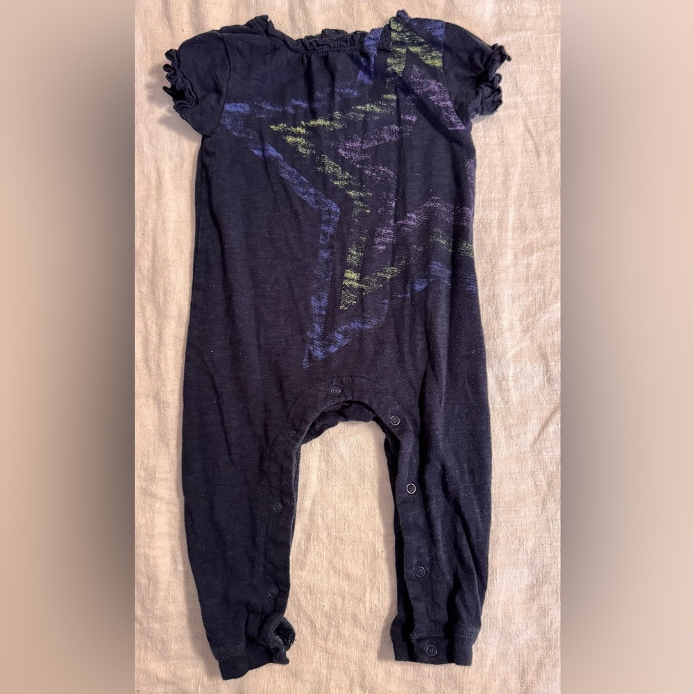 Splendid Romper with Star Pattern - 3-6 months - Navy, Blue, Yellow, & Purple